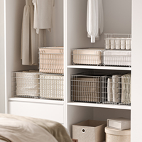 Panier de rangement coulissant empilable en acier inoxydable 304 pour armoire, organisateur de vêtements durable et facile à nettoyer
