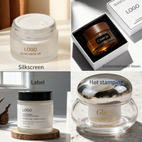 Envase de Vidrio Cosmético de Alta Gama de 50/150 ml con Tapa Dorada/Plateada, Contenedor para Crema Facial y Mascarillas, Empaque para Cuidado de la Piel, Impresión Personalizada