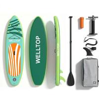 Planche de paddle gonflable ODM en PVC/EVA à imprimé tropical, écologique et portable, pour tous types de lacs