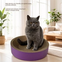 Grattoir pour chat en carton ondulé rond haute densité, violet, avec service OEM pour les animaleries