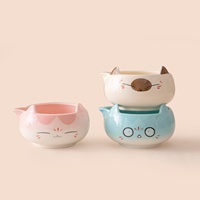 Bol à matcha en céramique de style japonais Dehua avec oreilles de chat, support pour fouet à thé, accessoires pour la préparation du thé matcha