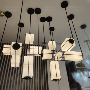 Lámpara de Araña Combinada para Vestíbulo de Hotel o Villa de Lujo, Estilo Chino Moderno, para Restaurante, Bar, Mesa de Comedor Larga, Sala de Estudio o Salón de Té - Product Image 5