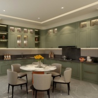 Meubles de cuisine modulaires en bois de haute qualité Aige, design en placage de bois MDF, style Shaker moderne, armoire de rangement pour cuisine, projet villa