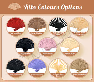 جودة طبيعية مراوح يد خيزران تصميم مخصص دعوة زفاف رسمت مراوح قماش مكسيكي - Product Image 4