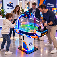 Table de football interactive commerciale 2 joueurs avec dôme en acrylique pour la location d'événements – Jeu d'arcade de football LED