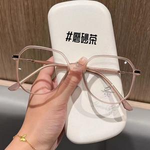 Montures de lunettes géométriques transparentes Mocha pour femmes, anti-lumière bleue, monture complète, verres PC, forme hexagonale 39003 - Product Image 1