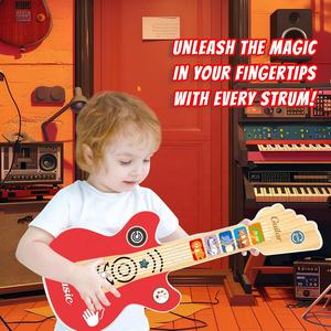 Guitare électronique tactile à 6 cordes pour tout-petits, instrument <span class=keywords><strong>de</strong></span> <span class=keywords><strong>musique</strong></span> jouet avec sons d'animaux et modes multiples pour l'éducation musicale précoce - Product Image 3