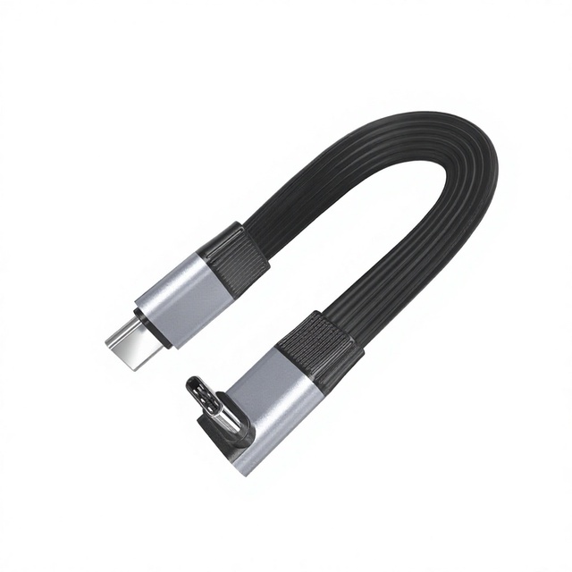 OEM ODM Wholesale 90° Right Angle Usb4.0 240w Usb c Cable 8K Resolution 80gbps Data Transmission Flat Usb c Data Cable