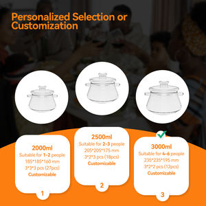 Ollas para Sopa <span class=keywords><strong>de</strong></span> Vidrio <span class=keywords><strong>de</strong></span> Borosilicato Alto <span class=keywords><strong>de</strong></span> 3L, Tapa <span class=keywords><strong>de</strong></span> Vidrio Templado, Diseño Moderno, Ecológico, Duradero, para Cocina <span class=keywords><strong>de</strong></span> Gas, Hogar y <span class=keywords><strong>Restaurante</strong></span> - Product Image 5