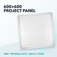 Panneau LED sans vis 600x600 40W, 3 températures de couleur physiques sélectionnables, DALI-2, pour projets commerciaux