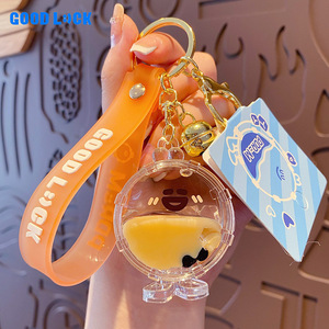 2025 tambor trasero de dibujos animados en aceite líquido arena movediza botella llavero flotante hielo Luna lentejuelas Cola llavero bolsa baratija - Product Image 6