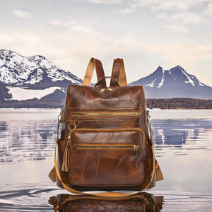 Newly Developed High Quality Embossed Beautiful PU Leather Waterproof <b>Backpack</b> Polyester Lining for <b>Lady</b> Fashion All Seasons Use - Product Image 2
