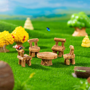 Juego de mesa y silla en miniatura, micropaisaje, decoración de muebles de jardín de hadas, animales de resina, figuritas de zorro, adornos artesanales de resina - Product Image 4