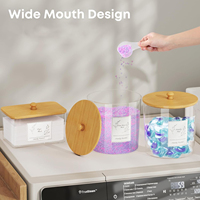Lot de 3 grands organiseurs en plastique pour la lessive, rangement et conteneurs avec couvercles