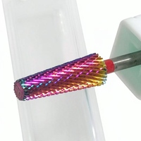 5 couleurs au choix, couleur violette, petites embouts coniques pour perceuse à ongles, têtes lisses pour ongles en acrylique