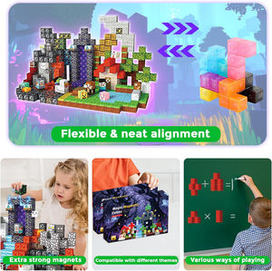 500 blocs magnétiques en plastique, âge 14 ans, <span class=keywords><strong>cubes</strong></span> magnétiques, jouet de construction, garçons filles, STEM, jouet d'empilage Montessori - Product Image 4