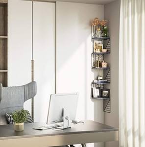 Estante de almacenamiento de madera de <span class=keywords><strong>5</strong></span> niveles, estante de esquina montado en la pared para baño, dormitorio, sala de estar, cocina y oficina - Product Image 3