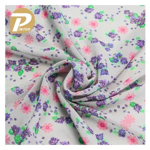 Shaoxing keqiao Manufacturer Support Custom Floral Flower Printed Chiffon Fabric