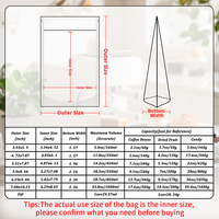 Herbruikbare, voedselveilige, transparante stand-up pouch met venster en ritssluiting, plastic voedselverpakking