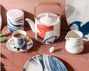 Vaisselle de restaurant en céramique blanche LovingHome Design, taille personnalisée, bol en porcelaine à motif de rose orientale avec dessin à la main - Product Image 4