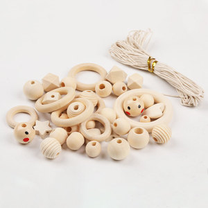 Wooden <b>Beads</b> Mixed Shapes 261pcs With Waxed <b>Thread</b> For Jewelry Making - Product Image 3