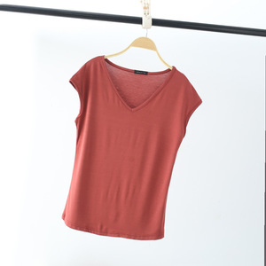 Camiseta <span class=keywords><strong>trapstar</strong></span> holgada y sin mangas de Color sólido de Modal de mayor calidad, camiseta inferior informal debajo de la camiseta para mujer - Product Image 4
