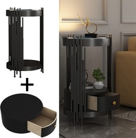 Table basse intelligente à led noire avec haut-parleur Bluetooth, Set-14in de table basse de luxe pour petits espaces au prix de gros