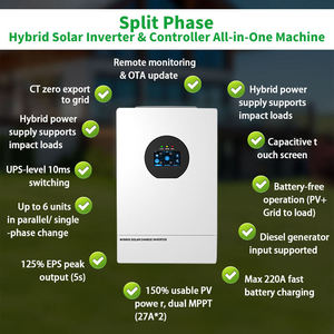 Système de stockage d'énergie domestique hybride 48V 6,2kW avec batterie lithium-ion et entrée PV MPPT 6500W, garantie 1 an pour usage domestique - Product Image 4
