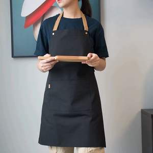 Vente chaude Toile Cirée Tablier Coton Sangle Barista Barman Baker Waitstaff Uniforme Tablier De Travail - Product Image 4
