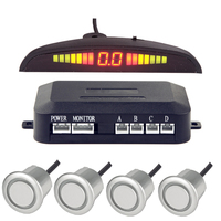 Système d'aide au stationnement avec 4 capteurs de stationnement, Radar de secours pour voiture automobile, alerte sonore, écran de Distance LED