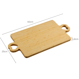 Planche à découper carrée en bambou de qualité alimentaire avec poignée, planche de cuisine durable, épaisseur 2,0 cm, marque <span class=keywords><strong>Rewood</strong></span> - Product Image 3