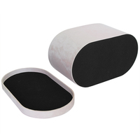 Boîte de rangement de bureau ovale en velours rose lot de 2 avec un couvercle