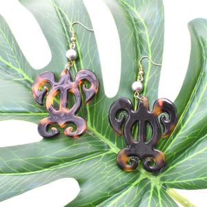 تصميم جديد رائج للأقراط من الأسيتات والأكريليك والسيلولويد، أقراط لؤلؤ تاهيتي سائبة، أقراط على شكل صدفة السلحفاة - Product Image 5