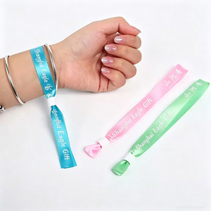 Bracelet en satin personnalisé avec logo, écologique, pour événements promotionnels, boucle en plastique, largeur de bande 25 mm - Product Image 1