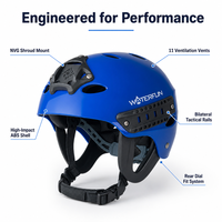 Casque de sauvetage aquatique pour équipes de sauvetage en eaux vives, guides de kayak et de rafting, coque ABS, doublure EVA, rails latéraux réglables, support NVG