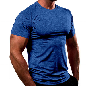 GYM <strong>Shirts</strong> US Size 95% <strong>Polyester</strong> 5% Spandex Custom Logo Short Sleeve Slim Fit Workout Clothing Men Fitness Muscle GYM <strong>Shirt</strong> - Product Image 3