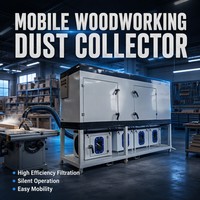 Collecteur de poussière professionnel pour l'industrie du bois, mobile, haute efficacité, faible bruit, multi-portes, pour usine de meubles