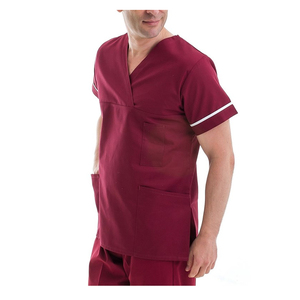 <span class=keywords><strong>Robe</strong></span> d'uniforme blanche en polyester et <span class=keywords><strong>coton</strong></span> pour infirmières de spa et hôpital - Product Image 2