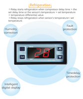 STC-100A régulateur de température chaleur froide réfrigérateur Thermostat AC 220V régulateur thermorégulateur Thermocouple 2M capteur NTC