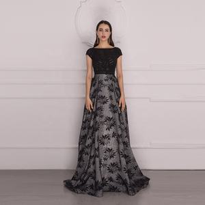 Ruolai مثير سكوب الرقبة الظهر فستان المساء مطرز يزين بالخرز قطار الاجتياح حزب اللباس للنساء - Product Image 1