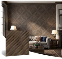 Vente flash - Panneaux acoustiques en fibre de polyester imitation bois 3D - Grille - Autocollants muraux acoustiques pour la réduction du bruit