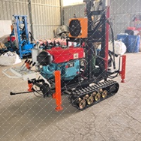 Foreuse de puits tubulaire rotative hydraulique de 200m de profondeur Pompe de boîte de vitesses Moteur diesel portable Forage de puits d'eau à économie d'énergie