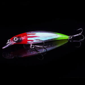 SKM Wholesale, appâts lumineux Minnow en ABS, 12 couleurs, pour brochet, perche, carpe, truite, yeux holographiques 3D, lac, rivière, océan, bateau - Product Image 2