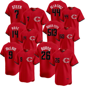 เสื้อเบสบอลปี 2026 ขายส่ง11 แบร์รี ลาร์กิน 30 เคน กริฟฟีย์ จูเนียร์ 44 เอลลี่ เดอ ลา ครูซ เสื้อเบสบอล ซินซินเนติ โค จัดส่งเร็ว - Product Image 1
