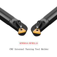 Porte-outil de tournage interne pour tour CNC 60 degrés S16Q-MTWNR/L16 pour plaquette TNMG16, diamètre 16 mm, dureté HRC42-60