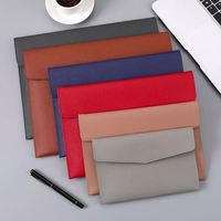 Porte-documents en cuir portable simple pour affaires, avec logo personnalisé, format A4, A5, A6, pour administration, classement et transport de documents