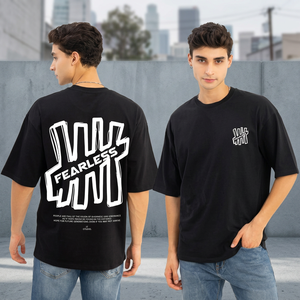 T-shirt imprimé noir tendance de grande taille pour homme Fabricant de vêtements pour homme de bonne qualité à bas prix Vente en gros de t-shirts de haute qualité pour homme - Product Image 3