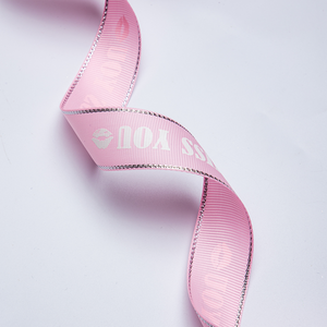 Cinta de organza Ribest al por mayor de 10-25 mm, rosa, de poliéster, de lujo, ecológica, con borde satinado estampado de una sola cara, para bodas - Product Image 6