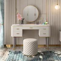 Light Luxury Dresser with Mirror and Stool