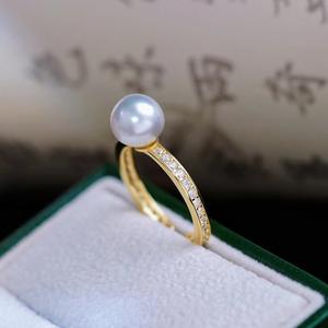 Soporte para Anillos de Plata S925 WENCHI, Joyería de Moda DIY, Cuentas Redondas de 8-10 mm, 11970, Accesorios con Espacio para Perlas - Product Image 3